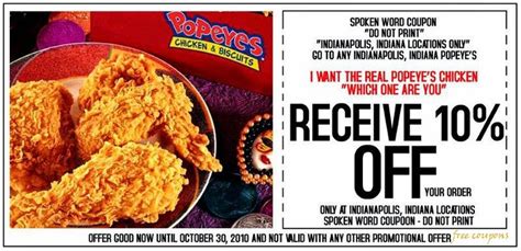 More Popeyes Coupons you must sign up here