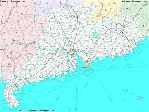 Guangdong Province, China - Guangdong Map 2A Schematic, by ChinaReport.com