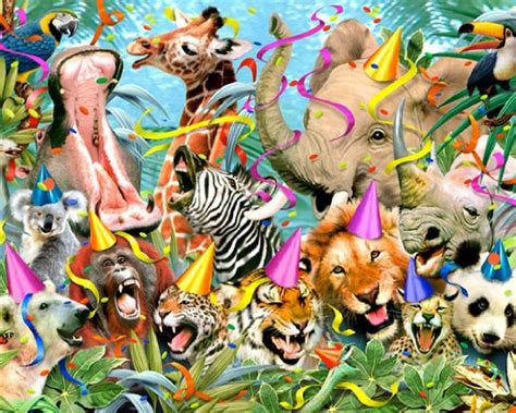 Animal Collage Wallpaper