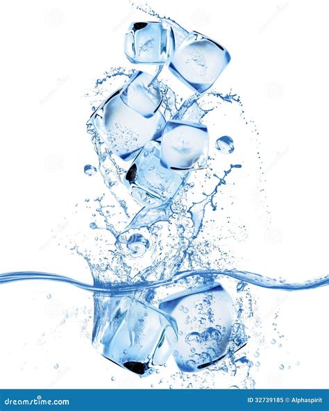 Ice Cube And Water Splash In A Clear Glass. Stock Image | CartoonDealer ...