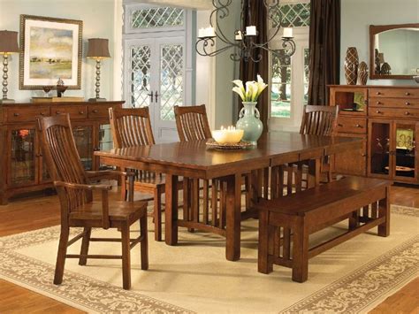 Laurelhurst Solid Oak Mission dining table and 4 side chairs | HOM ...