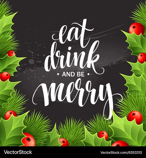 Poster lettering eat drink and be merry Royalty Free Vector