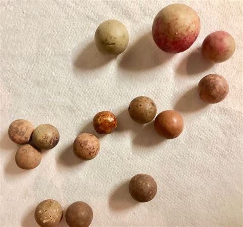 Antique Clay Marbles - Lot of 14