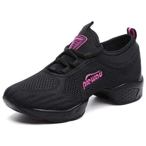 Hip Hop Dance Sneakers Sport Woman Shoes Breathable Black Dancing Shoes ...