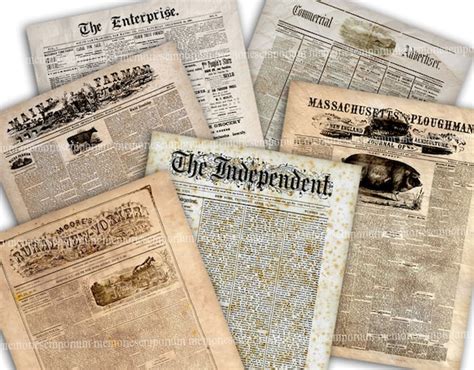 American Newspapers Printable Paper Pack 1800s Vintage US - Etsy