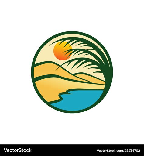 Oasis logo design water in middle Royalty Free Vector Image