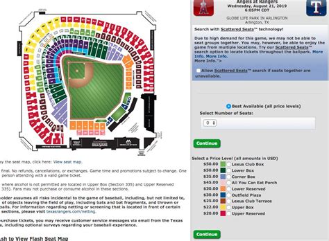 Globe Life Park Seating Map