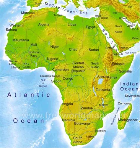 Africa Physical Map – Freeworldmaps.net