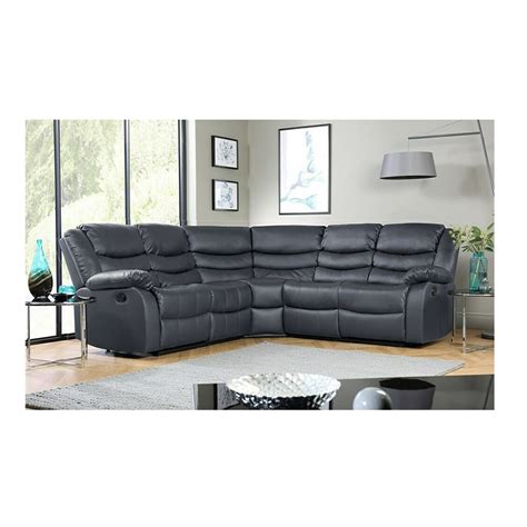 Grey Leather Corner Recliner Sofa - Luxury Life Furniture