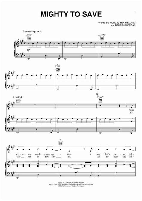 Mighty To Save Piano Sheet Music | OnlinePianist