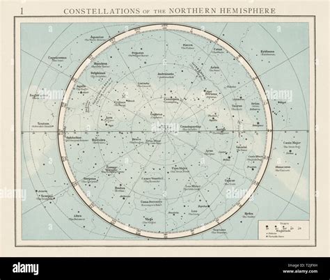 Northern Hemisphere constellation. Night sky. Star chart. THE TIMES ...