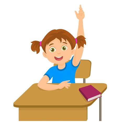 Student Raising Hand Clip Art