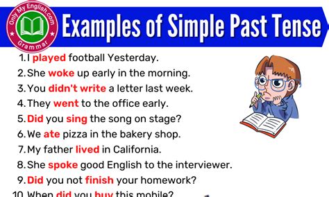 20 Examples of Simple Past Tense Sentences » Onlymyenglish.com