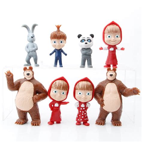 Buy Masha and The Bear – Set of 8 Masha and The Bear Figures – Masha ...