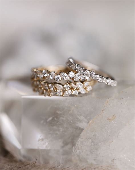 Cluster Wedding Ring Set - jenniemarieweddings