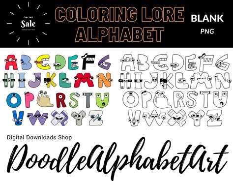 Alphabet Lore Coloring Page Alphabet Lore Outline PNG File - Etsy Norway