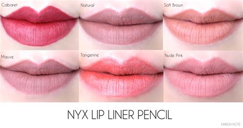 MakeupMarlin: NYX Lip Liner Pencil Swatches