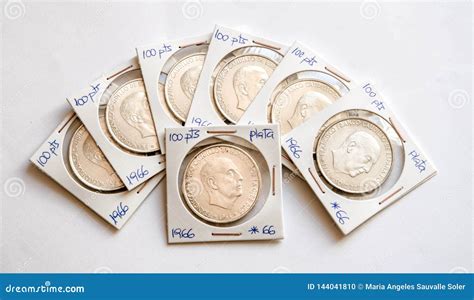 Spanish silver coins stock photo. Image of curve, currency - 144041810