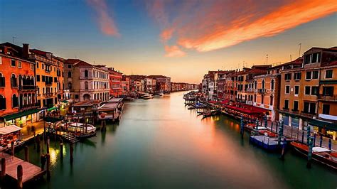 HD wallpaper: night, grand canal, venice, europe, italy, bridge ...