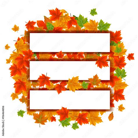 Colorful autumn leaves of banners Stock Vector | Adobe Stock