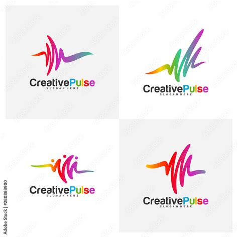 Colorful Pulse logo Concepts Vector. Pulse People Logo Design Template ...