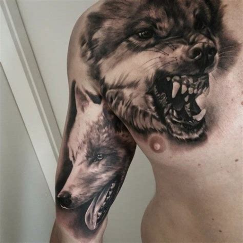 3D wolf pack Tattoo - http://tattootodesign.com/3d-wolf-pack-tattoo ...