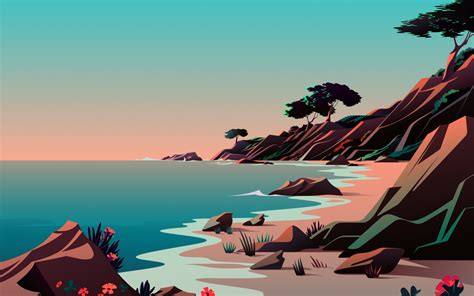 1440x900 Resolution Beach Minimalist Digital Art 5K 1440x900 Wallpaper ...