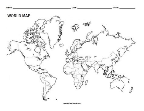 World Blank Map – Free Printable