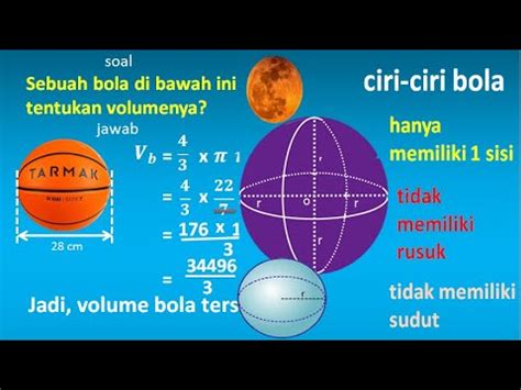 CARA MENGHITUNG VOLUME DAN LUAS PERMUKAAN BOLA - YouTube