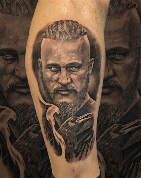 Tatuaje del personaje de la serie vikingos, Ragnar Lodbrok. Trabajo ...