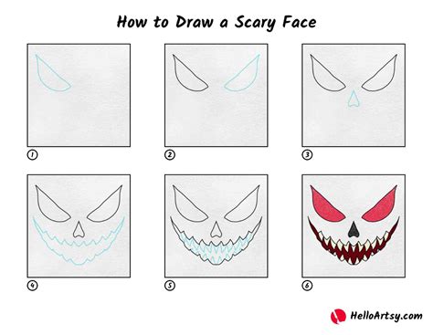 How to Draw a Scary Face - HelloArtsy