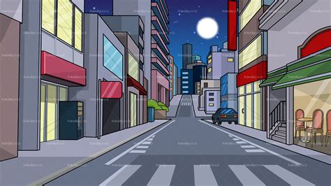 Cartoon City Road Background