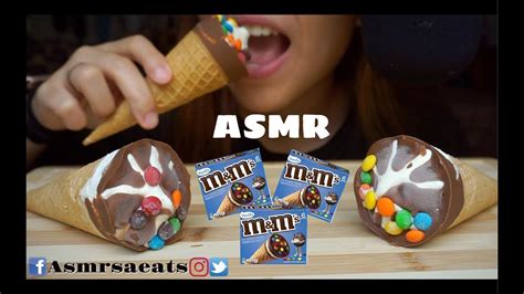 Asmr M&m's Vanilla Ice Cream Cones (Extreme Eating Sounds) Asmr SA Eats ...