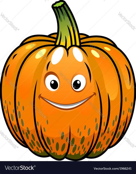 Smiling cartoon fall pumpkin Royalty Free Vector Image