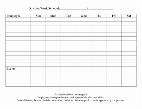 Daily Work Schedule Template Printable | Free Template Ideas