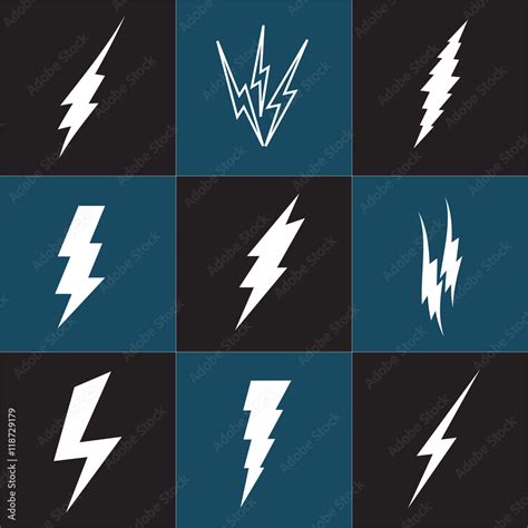 Vector lightning silhouette. Lightning Bolt icon. Stock Vector | Adobe ...