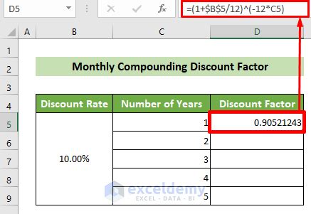 How to Calculate Discount Factor in Excel (6 Common Ways) - ExcelDemy