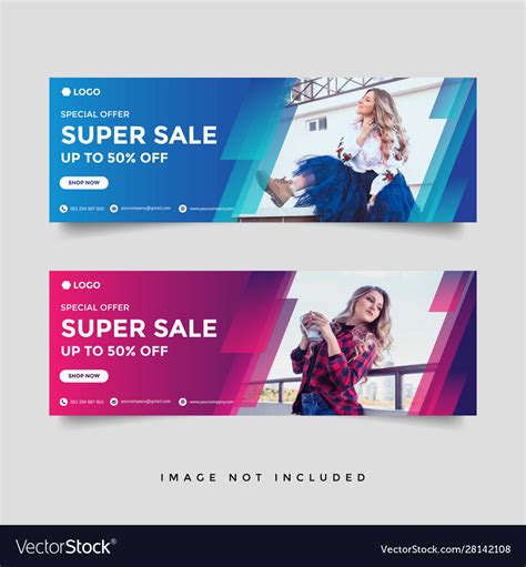 Fashion sale facebook cover banner template Vector Image