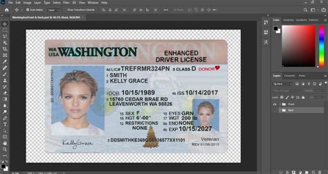 Washington Drivers License PSD Template V3 - Fakedocshop