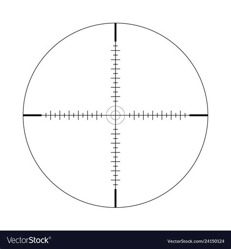 Sniper scope crosshairs with tick marks icon Vector Image