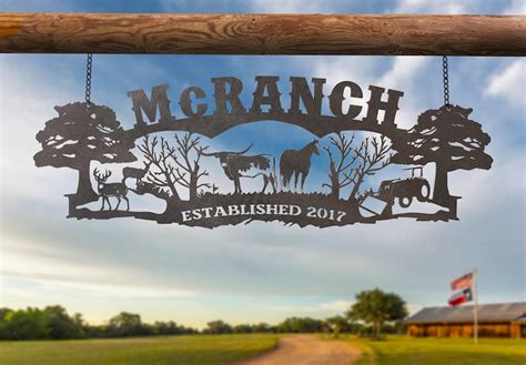 Custom Steel Ranch Sign Cattle Horse Deer and Tractor Sign | Etsy