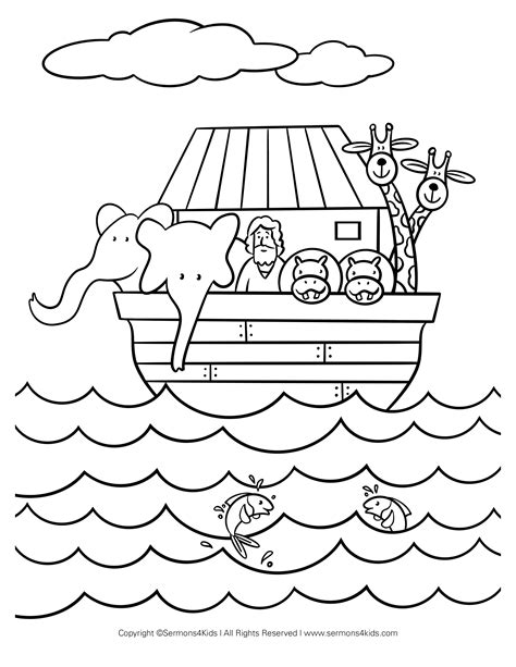 Printable Noah S Ark Coloring Page - Printable Templates Protal