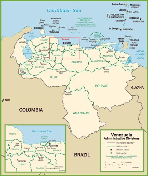 Venezuela political map - Map of venezuela political (South America ...