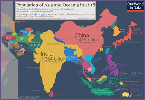 Asia & Oceania Adjusted to Population Size (2018) : r/MapPorn