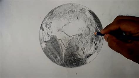 How to draw Earth pencil sketch //Earth drawing esayly - YouTube