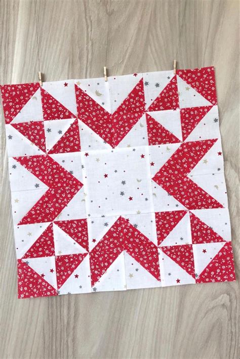 Christmas Star Quilt Block in 2021 | Quilt sewing patterns, Star quilt ...