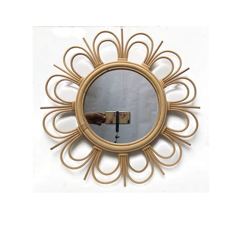 Round Wall Mirror Wall Decor Mirror Unique Rattan Wrapped Home Round ...