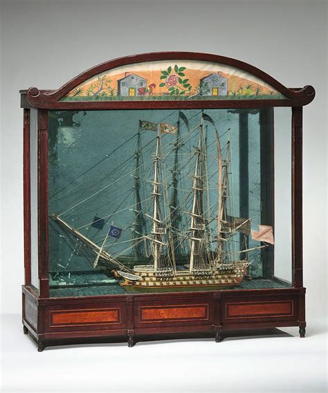 Large Ship Model Displayed in Cabinet, Pennsylvania, circa 1810-1820 ...