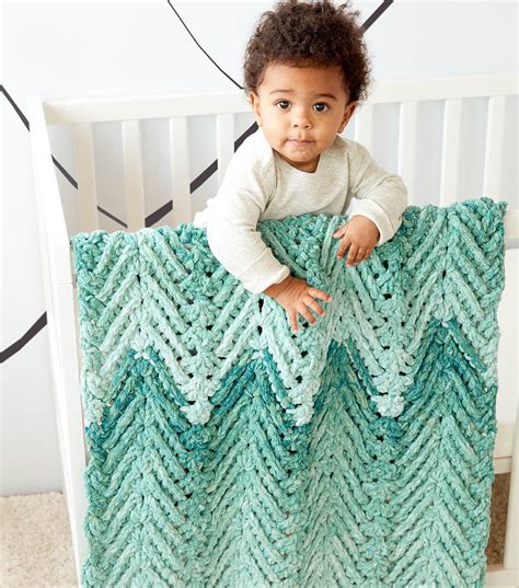 How To Make a Bernat Baby Blanket Dappled Ridged Crochet Baby Blanket ...