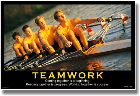 NEW Motivational TEAMWORK POSTER - Henry Ford Quote - Sports Rowing ...